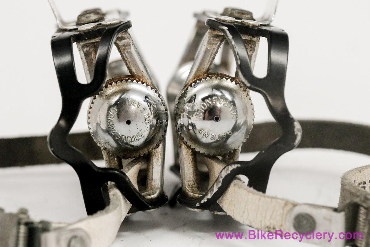 Campagnolo Record SL Superleggeri Strada Pedals: LG Toe Clips - 1037/a - Black Cages (Near Mint)