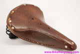 Brooks Flyer B396  Aged Antique Brown Leather Saddle: Textured Top - Laced - Springs