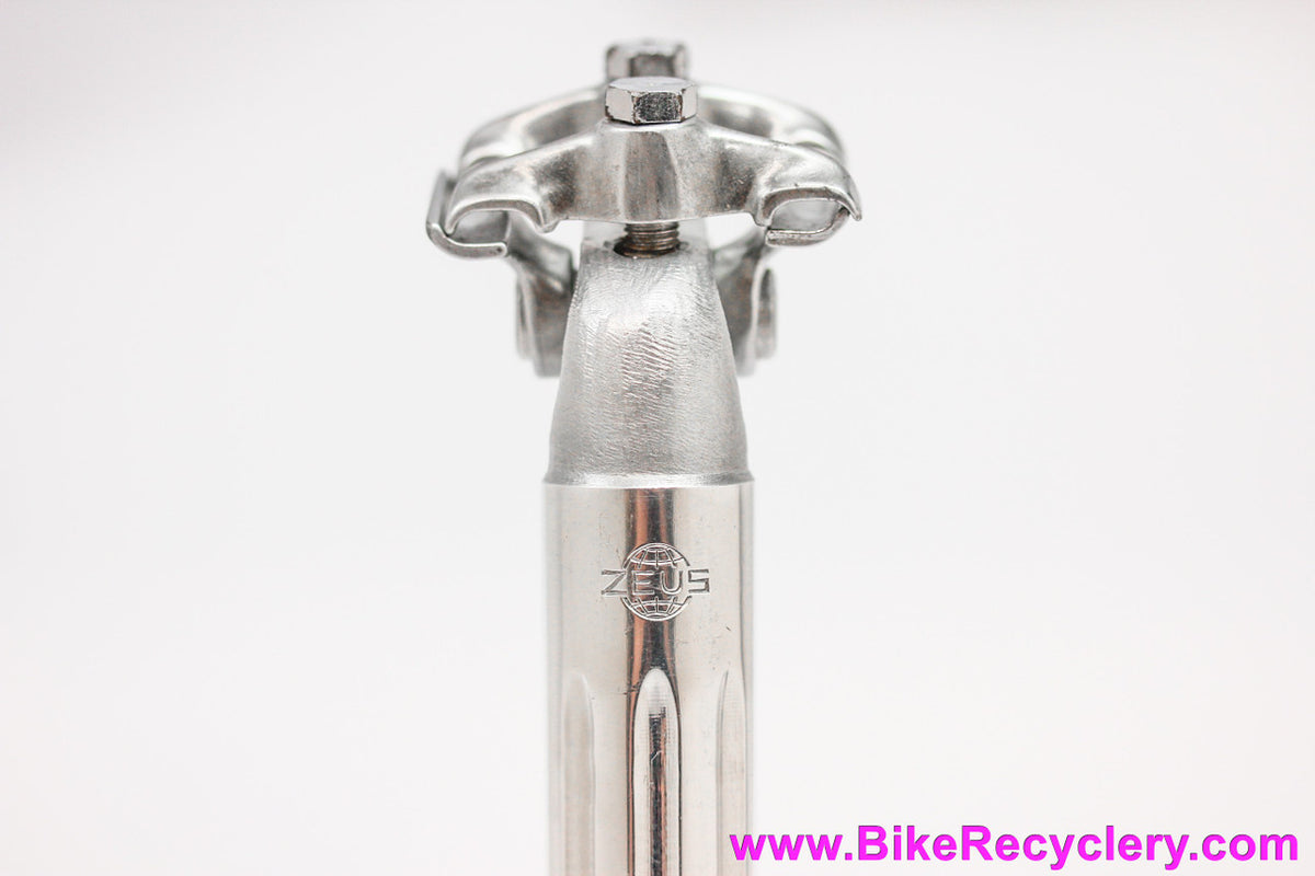 NOS Zeus Criterium New Racer Fluted Seatpost: 26.6mm - Two Bolt - 1st Gen Super Record Clone - High Polish  (Take-Off))
