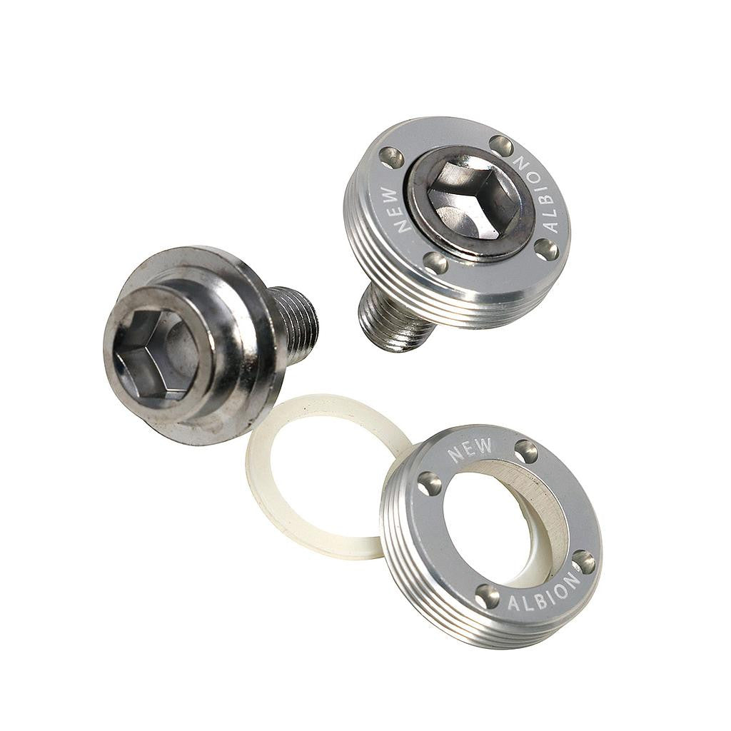 New Albion Self-Extracting Crank Bolts: Silver (NEW)