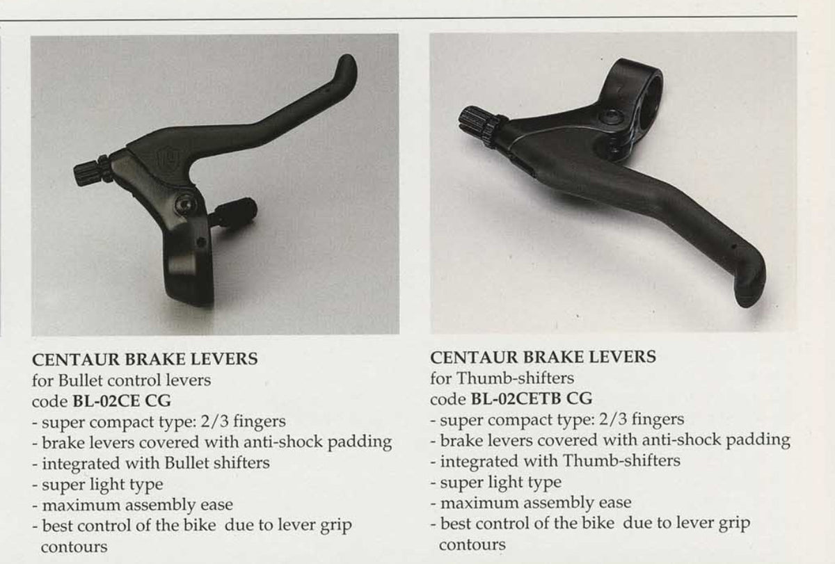 UIB Campagnolo Icarus BS-02IC GC Bullet Shifters + RARE Integrated Centaur BL-02CE CG Brake Levers: Black