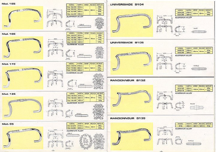 NOS 1970's Nitto Mod 155 Road/Track Drop Handlebars: 44cm, Engraved Nitto Crest Logo (B-155)