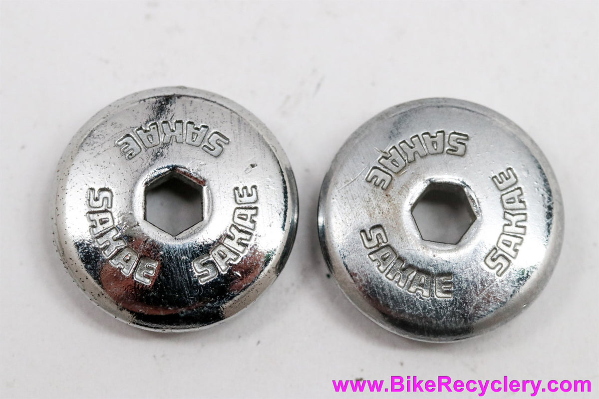 Sakae Crank Dust Caps: Chrome Steel - 1980's MTB (NOS?)