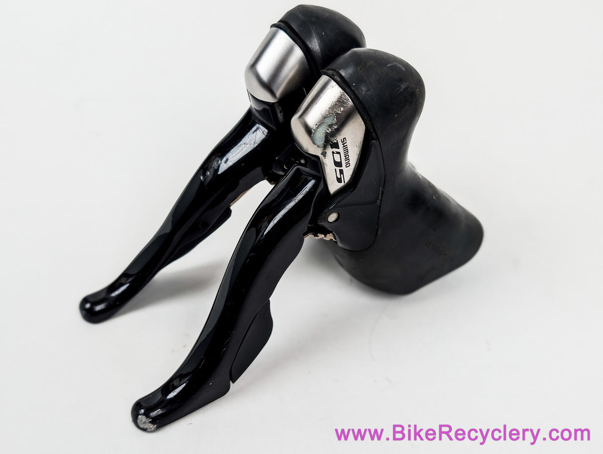 Shimano 105 ST-5700 10-Speed STI Shifters: 2x10s - Black