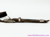1990's Vintage Gibson x Levy's Leather Guitar Strap: Western Floral Metal Buckles - 2" Shoulder Pad - Black (EXC+ Amazing Patina)