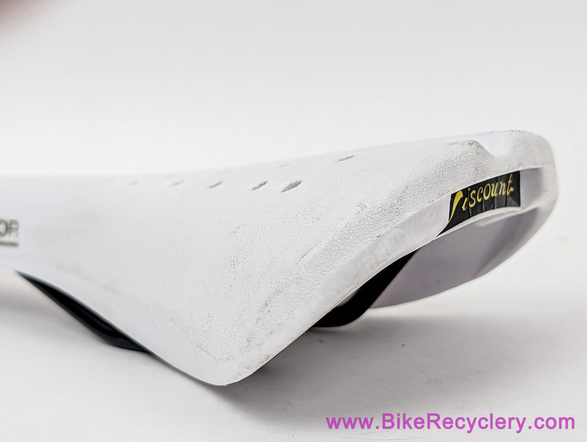 Viscount Dominator BMX Seat: White - Reproduction