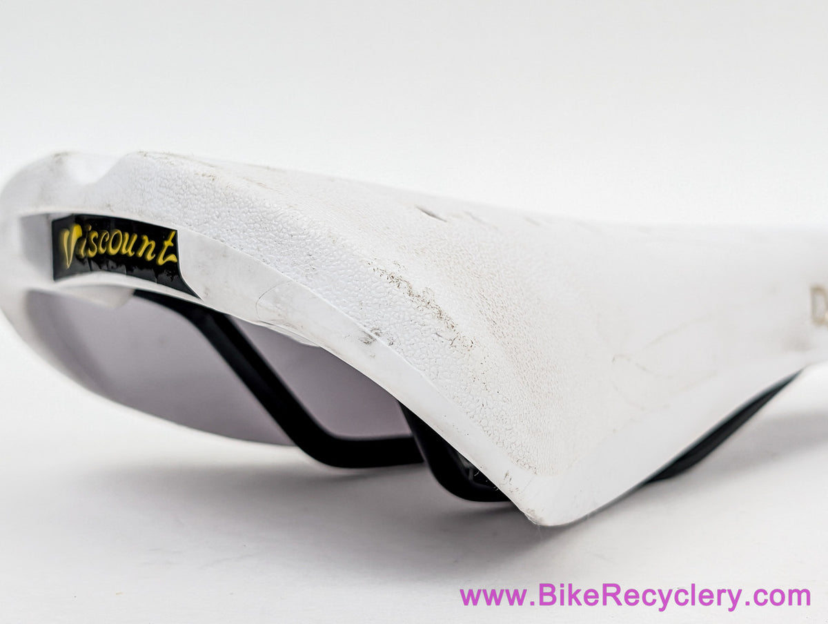 Viscount Dominator BMX Seat: White - Reproduction