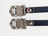 NOS Vintage Italian Bierreci BRC Leather Toe Straps: Black - 1970s 1980's