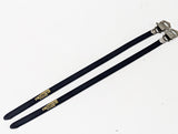 NOS Vintage Italian Bierreci BRC Leather Toe Straps: Black - 1970s 1980's