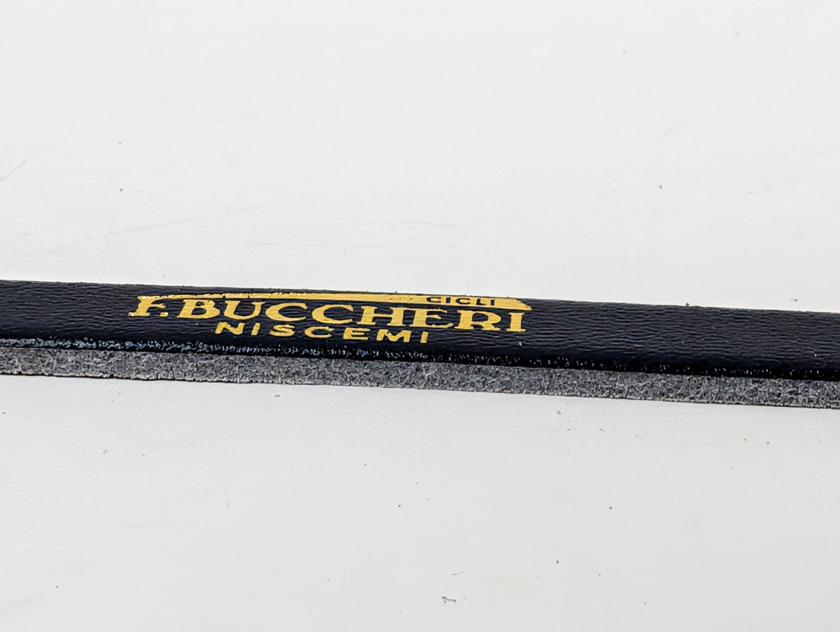 NOS Vintage Italian Bierreci BRC Leather Toe Straps: Black - 1970s 1980's