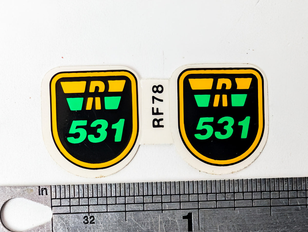 Original Reynolds 531 Tubing Fork Decals Set: 1980s 1990s - Ref RF78
