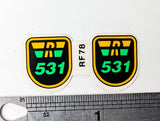 Original Reynolds 531 Tubing Fork Decals Set: 1980s 1990s - Ref RF78