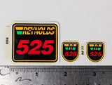 Original Reynolds 525 Tubing Decal Set: Seat Tube + Fork - REF R69 + RF77