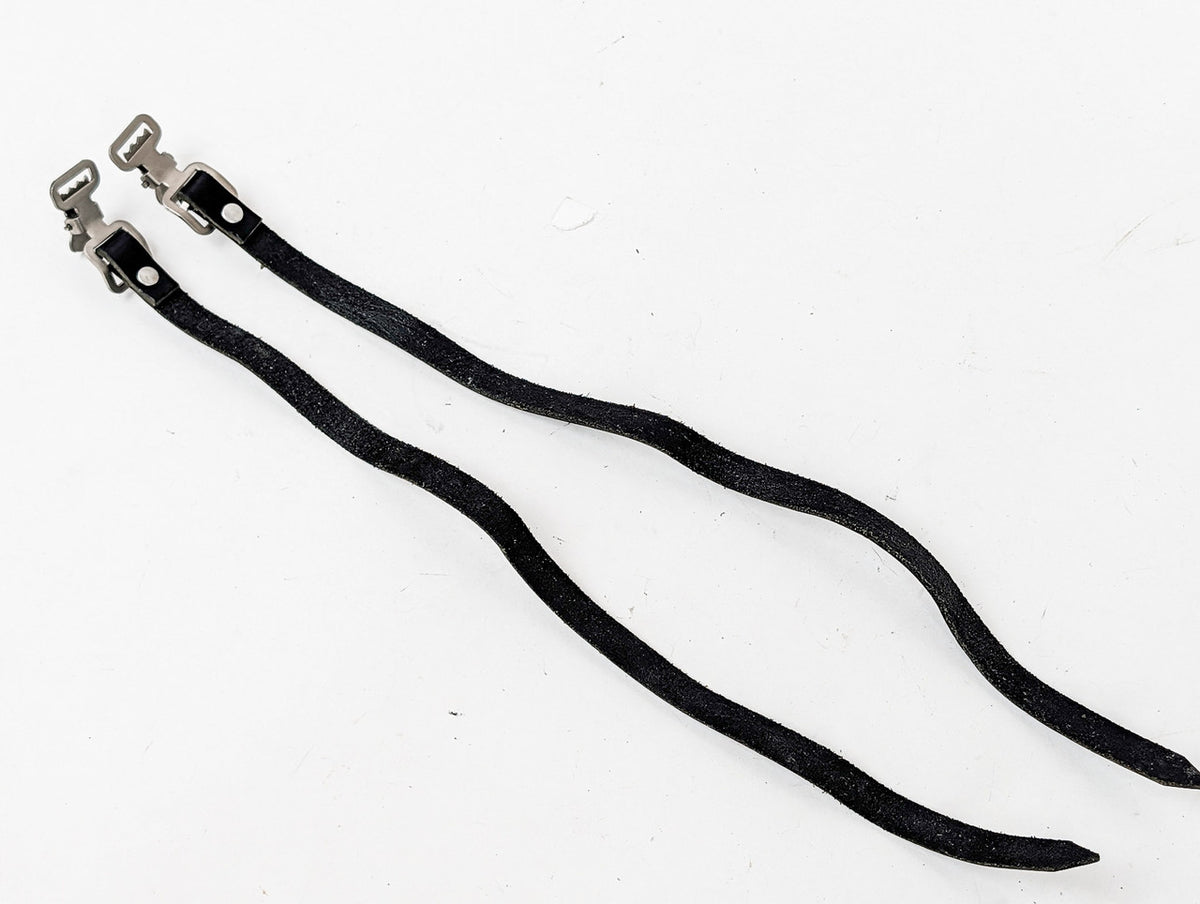 Brooks 1930's Leather Toe Straps: Black - Vintage-Look / Modern Production (LOW Miles Near Mint+)