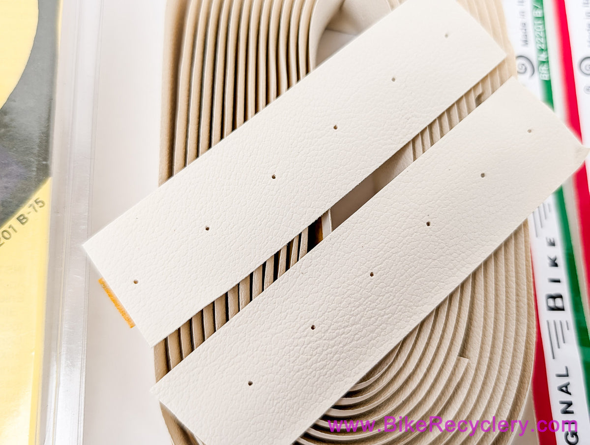 NOS/NIB 1980's Ambrosio Bike Ribbon PERFORATED Professional Bar Tape: Ivory White - Faux Leather - 1970d 1980s