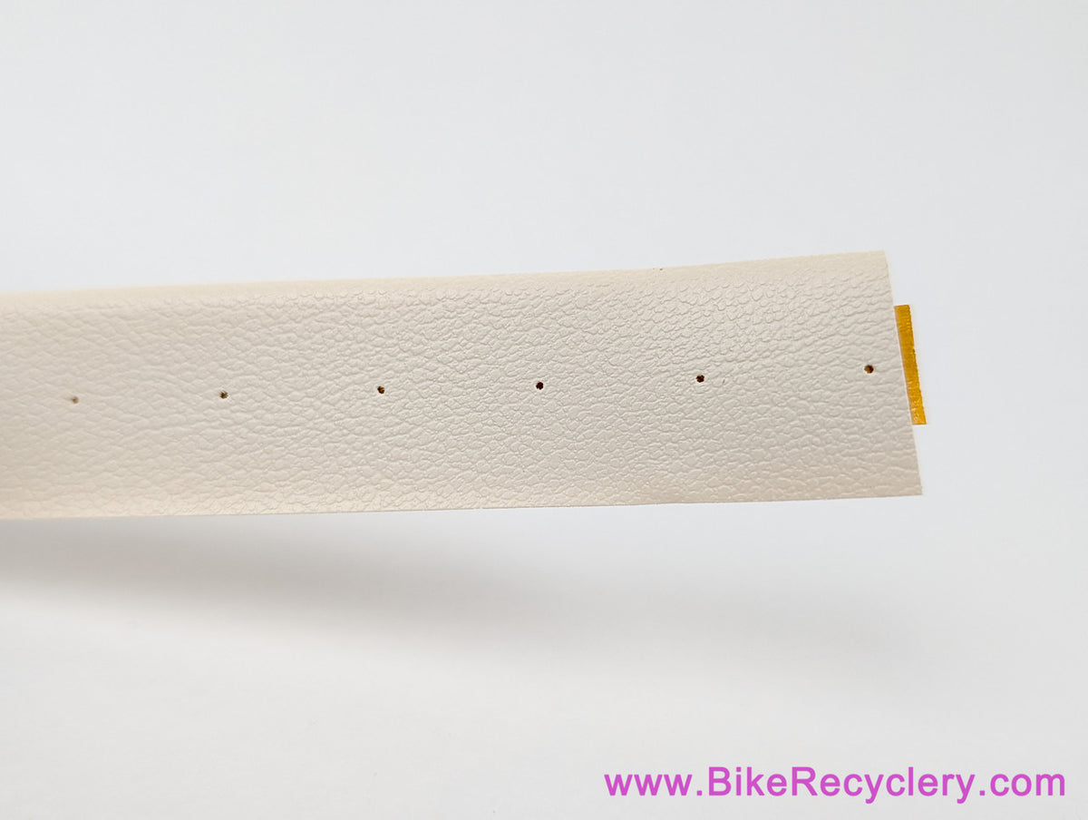 NOS/NIB 1980's Ambrosio Bike Ribbon PERFORATED Professional Bar Tape: Ivory White - Faux Leather