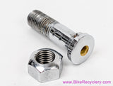 Quill Stem Bar Clamp Bolt + Nut: Drilled/Hollow! Chrome - 7.95mm x 33mm (MINT, NOS?) Vintage 1940's 1950's 1960's