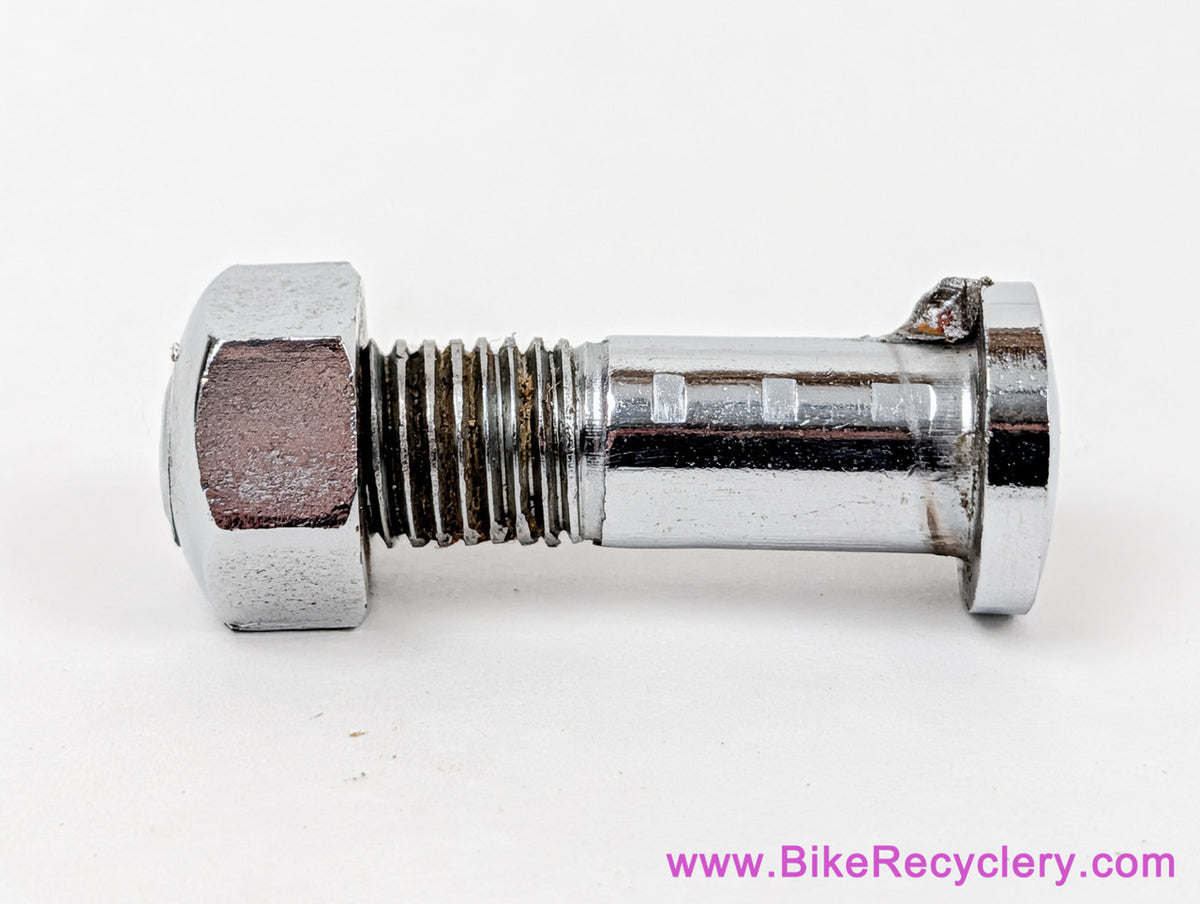 Quill Stem Bar Clamp Bolt + Nut: Drilled/Hollow! Chrome - 7.95mm x 33mm (MINT, NOS?) Vintage 1940's 1950's 1960's