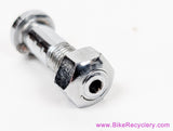 Quill Stem Bar Clamp Bolt + Nut: Drilled/Hollow! Chrome - 7.95mm x 33mm (MINT, NOS?) Vintage 1940's 1950's 1960's