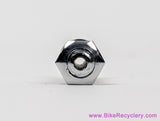 Quill Stem Bar Clamp Bolt + Nut: Drilled/Hollow! Chrome - 7.95mm x 33mm (MINT, NOS?) Vintage 1940's 1950's 1960's