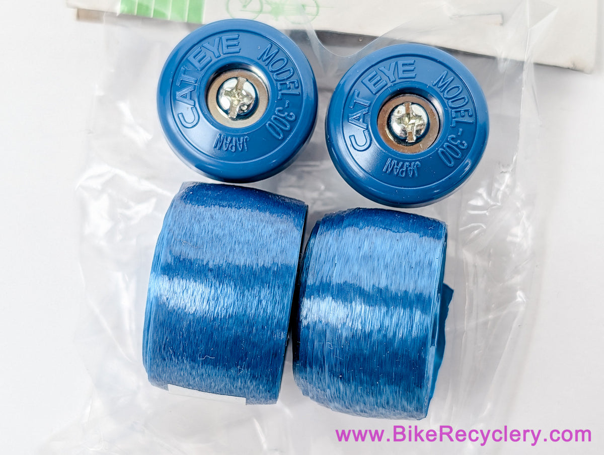 NOS/NIB Cateye Cello Bar Tape: Dark Blue - Smooth - End Plugs (Sold in Pairs)
