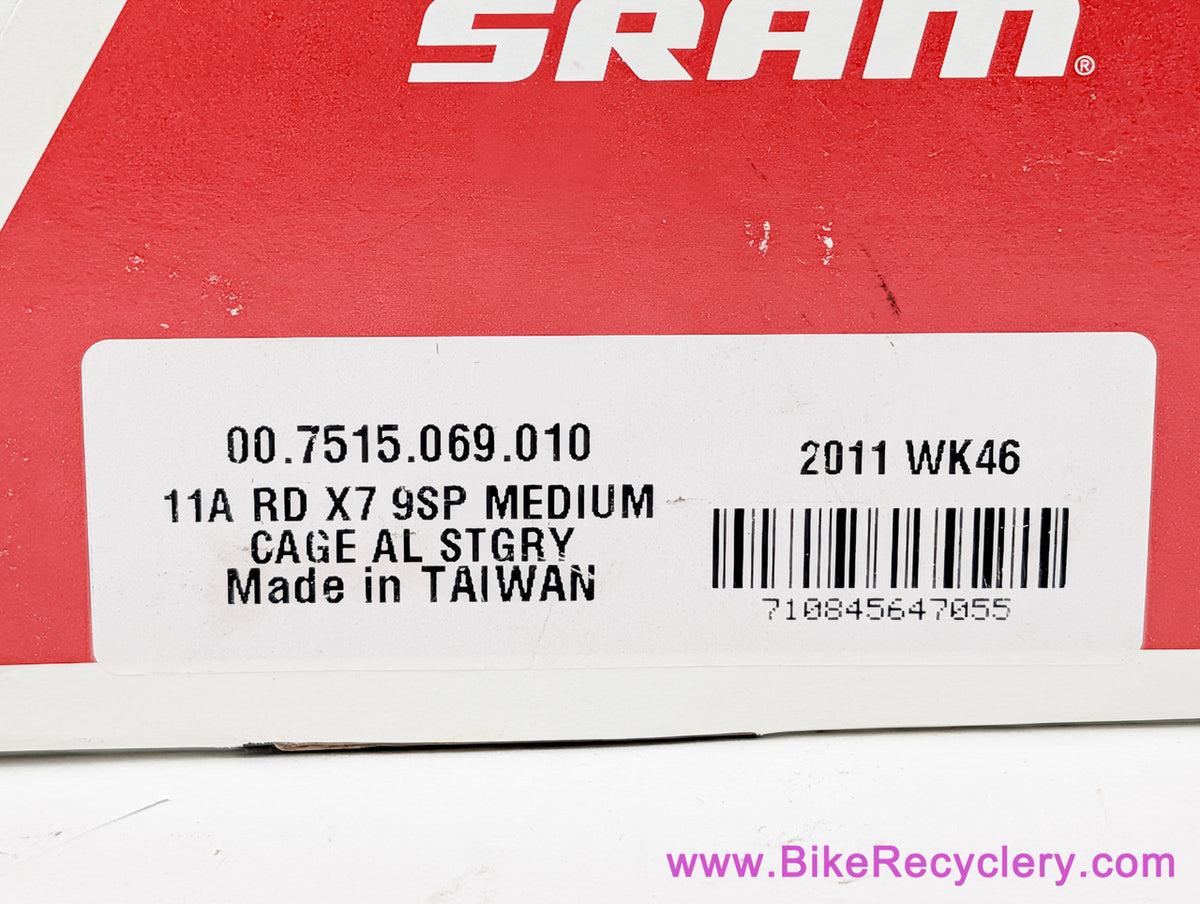 NIB/NOS SRAM X7 9-Speed Rear Derailleur: Medium Cage - Grey