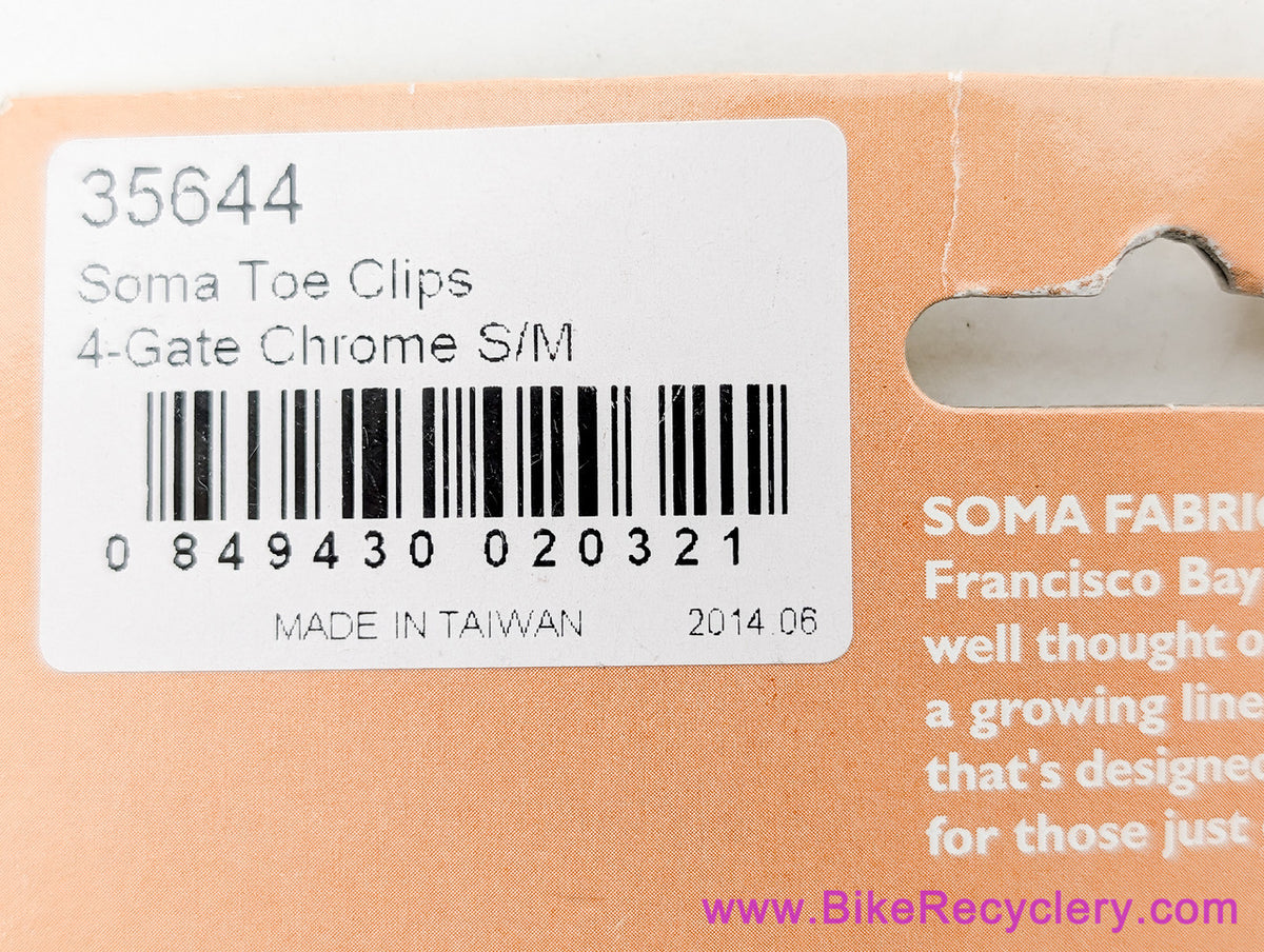 Soma 4-Gate Double Strap Toe Clips: Small/Medium - Chrome