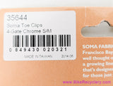 Soma 4-Gate Double Strap Toe Clips: Small/Medium - Chrome