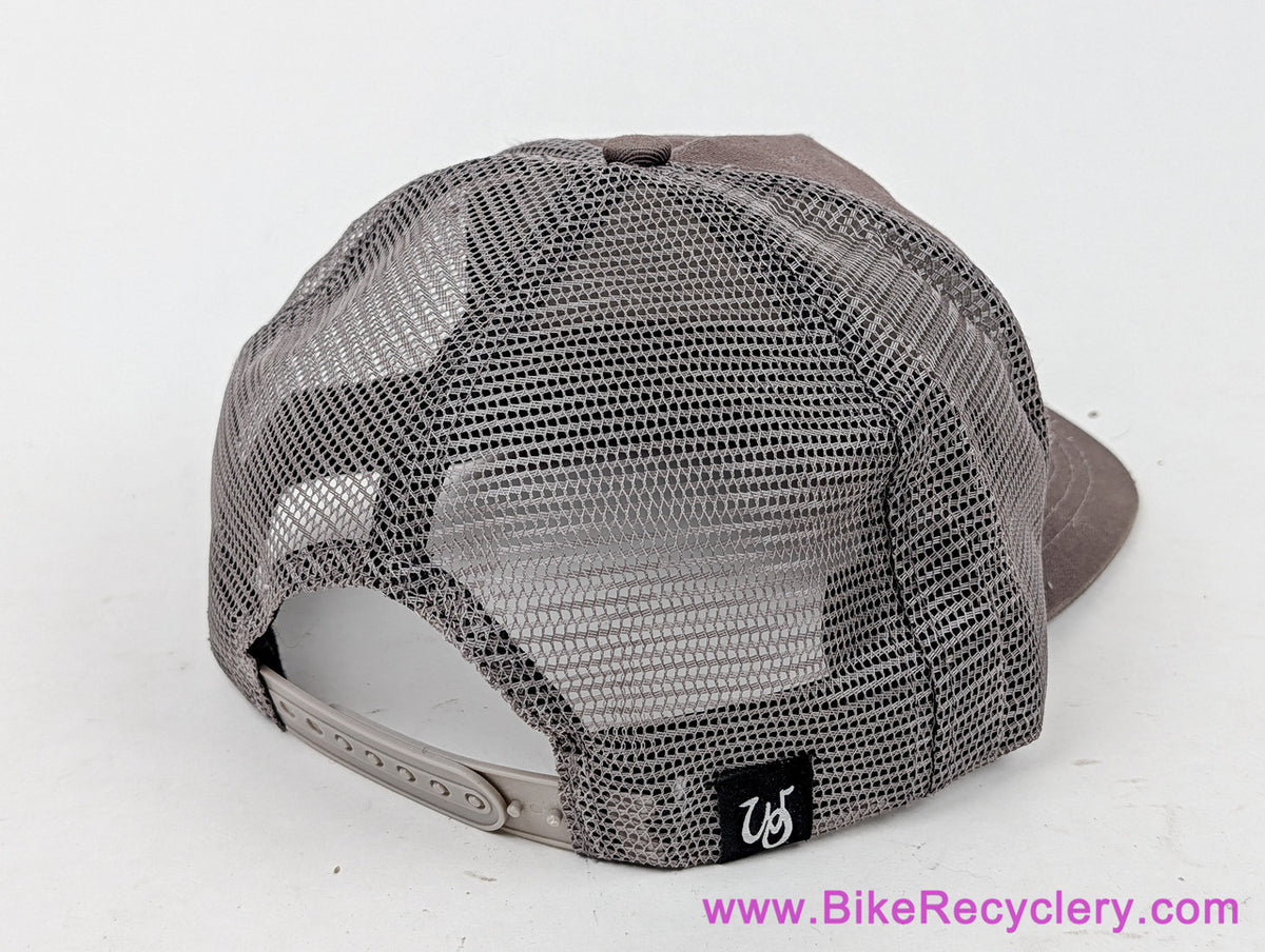 Cane Creek Trucker Snapback Hat: Grey + Blue Patch (NEW)