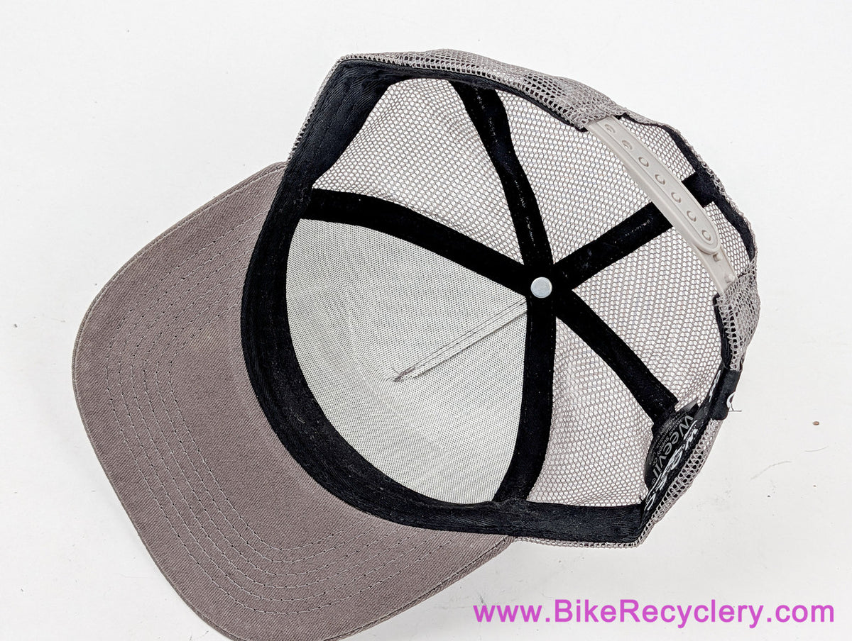 Cane Creek Trucker Snapback Hat: Grey + Blue Patch (NEW)
