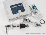 NIB/NOS Shimano Dura Ace 7400 Hub Set: 6/7s UG Freehub - 32H x 126mm - HB-7400 Front FH-7400 Rear - QR Skewers + 7 Speed Spacer