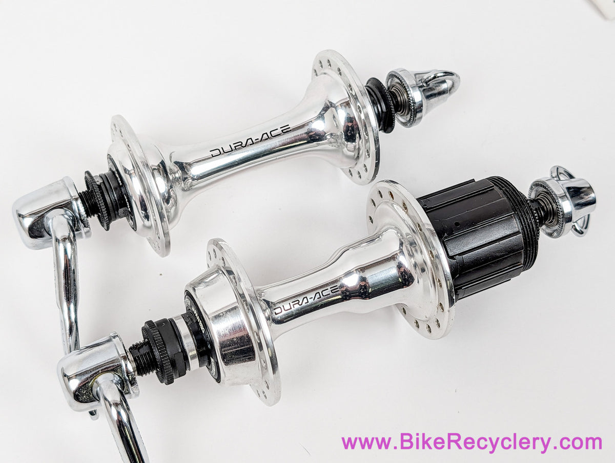 NIB/NOS Shimano Dura Ace 7400 Hub Set: 6/7s UG Freehub - 32H x 126mm - HB-7400 Front FH-7400 Rear - QR Skewers + 7 Speed Spacer