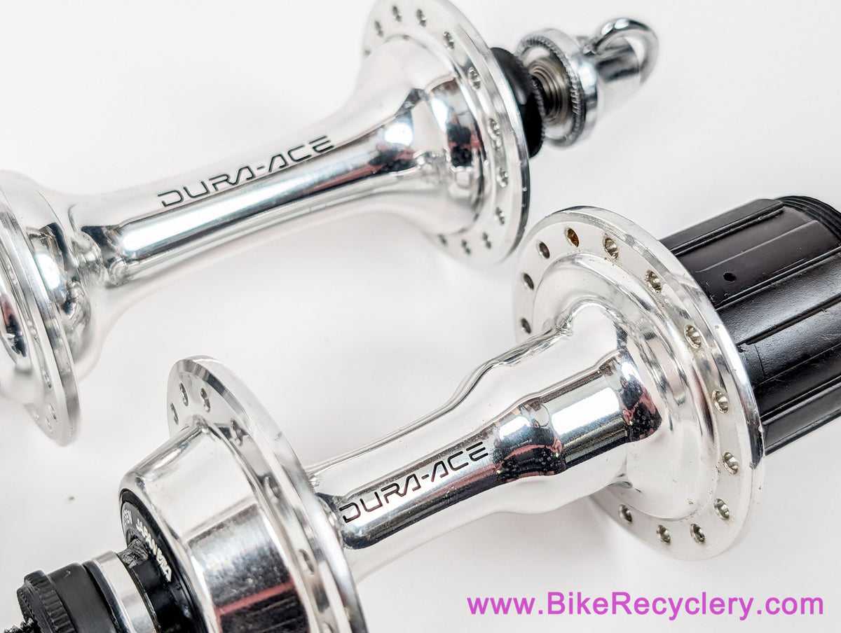 NIB/NOS Shimano Dura Ace 7400 Hub Set: 6/7s UG Freehub - 32H x 126mm - HB-7400 Front FH-7400 Rear - QR Skewers + 7 Speed Spacer