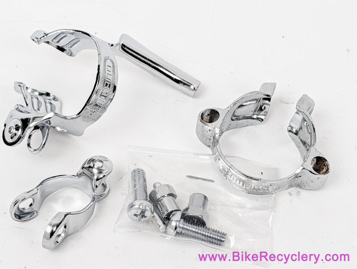 NOS Shimano Cable Guide/Stop Set: Chainstay / Bottom Bracket / Downtube (Two Original Bolts/Nuts)