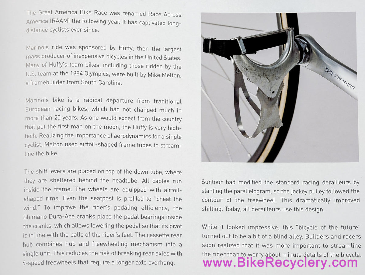 John Marino's 1982 Mike Melton Huffy Race Across America Aero Bike! 56cm - Fillet Brazed (Certificate of Authentation - Signed Provenance - The Competition Bicycle Book)