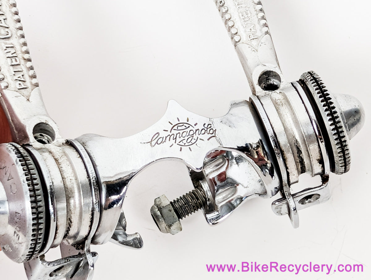 Campagnolo Nuovo Gran Sport Downtube Shifters: #1014/1 - 1974-1983 - Twin Downtube Clamp - Knurled Nuts (Near Mint+)
