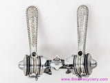 Campagnolo Nuovo Gran Sport Downtube Shifters: #1014/1 - 1974-1983 - Twin Downtube Clamp - Knurled Nuts (Near Mint+)