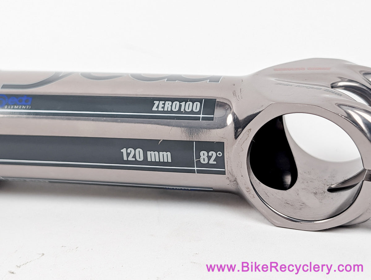 Deda Elementi Zero100 Classic Stem: 1 1/8" x 120mm x 31.8mm x 8D/82D - Pewter/Silver