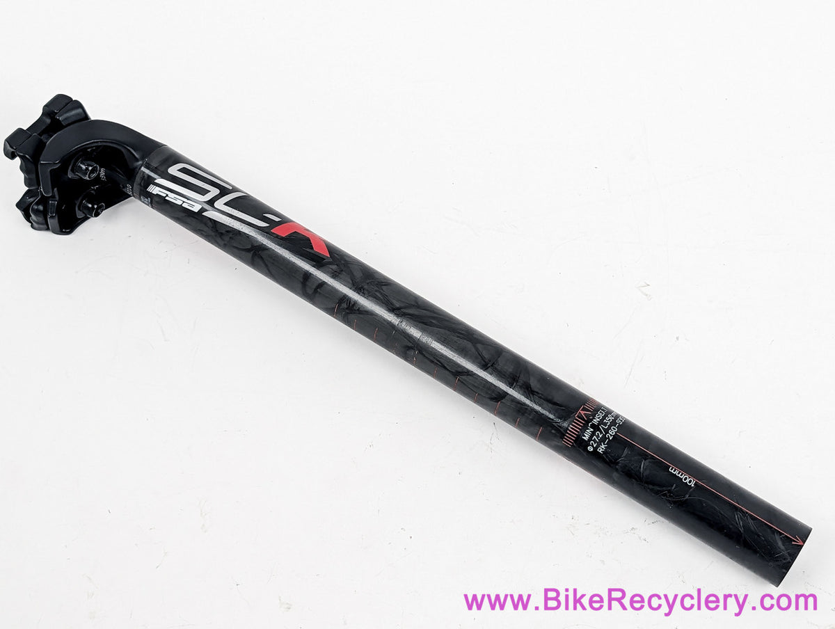 FSA SL-K Raw Carbon Seatpost: 27.2mm x 350mm - Setback - Black (Near Mint+)