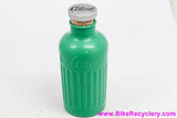 NOS Coloral Water Bottle: Green Ribbed Plastic - Cork Top - 1940's 1950's 1960's