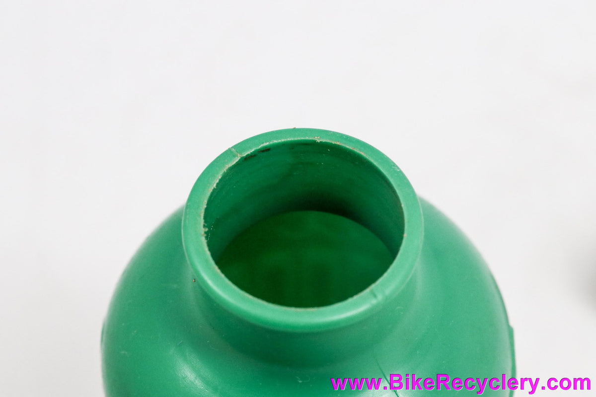 NOS Coloral Water Bottle: Green Ribbed Plastic - Cork Top - 1940's 1950's 1960's