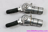 1st Gen Shimano Dura Ace L-600 Fingertip Touch Bar End Shifters: 1970's - BLACK! Friction (EXC)