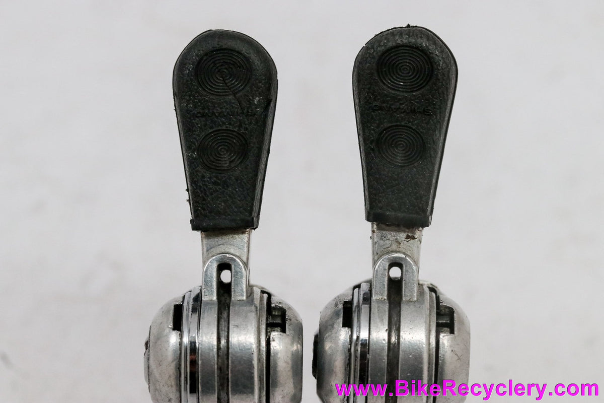 1st Gen Shimano Dura Ace L-600 Fingertip Touch Bar End Shifters: 1970's - BLACK! Friction (EXC)