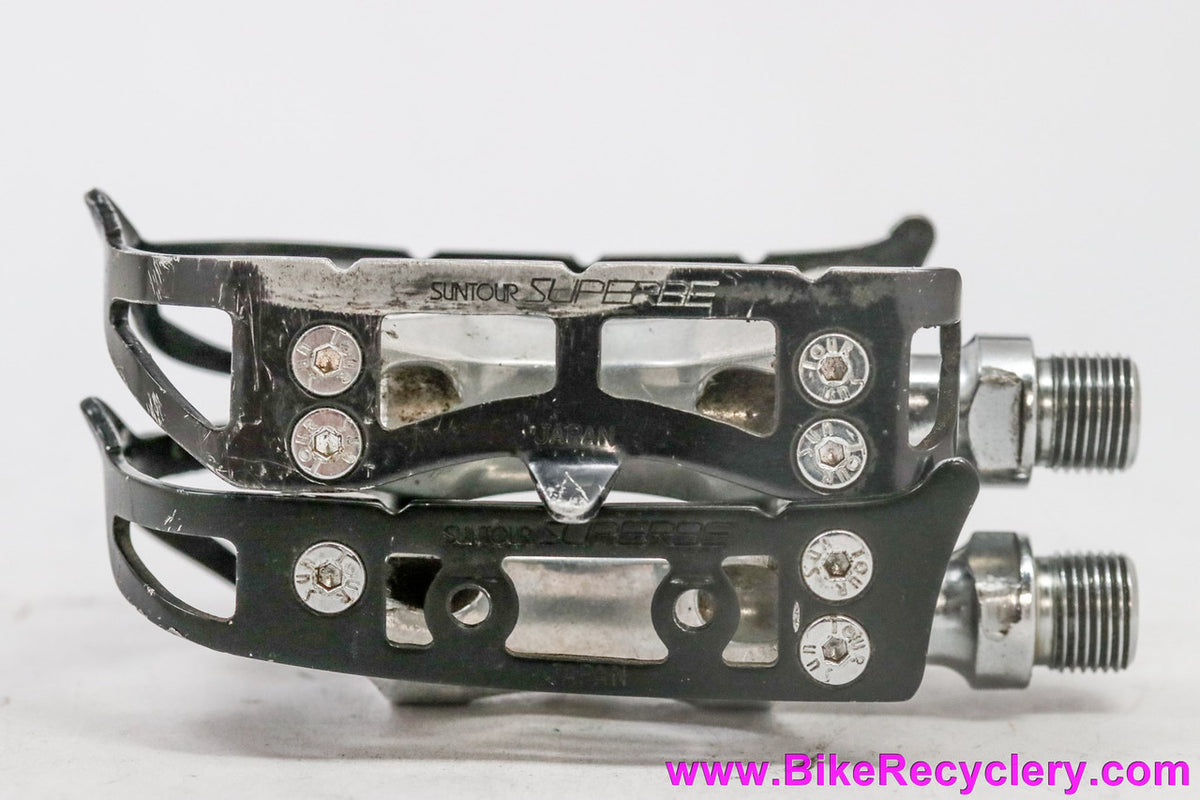 Suntour Superbe Road Pedals: PL-4000 - Black - Quill (Perfect Bearings EXC+)