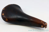 Vintage Brooks Professional Leather Saddle: Brown, Brass Rivets 1970's