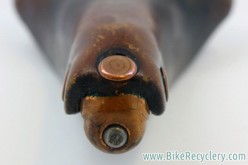 Vintage Brooks Professional Leather Saddle: Brown, Brass Rivets 1970's