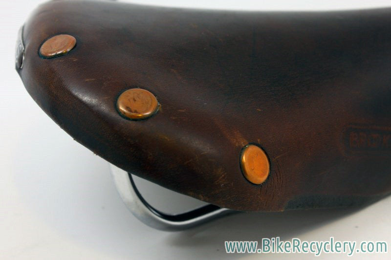 Vintage Brooks Professional Leather Saddle: Brown, Brass Rivets 1970's