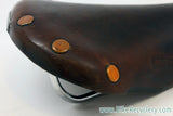 Vintage Brooks Professional Leather Saddle: Brown, Brass Rivets 1970's