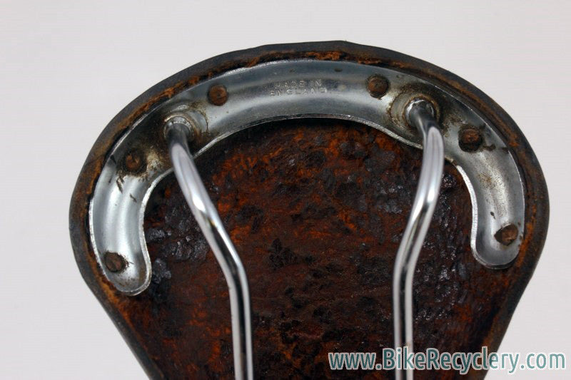 Vintage Brooks Professional Leather Saddle: Brown, Brass Rivets 1970's