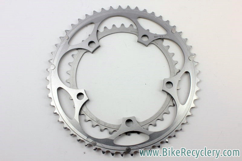 NOS Shimano 9 Speed Road Chainring Set: 130mm BCD, 53T & 39T, Grey Metallic